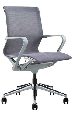 sillones semi ejecutivos con asiento y respaldo tapizados en malla con mecanismo reclinable y base de aluminio con rodajas