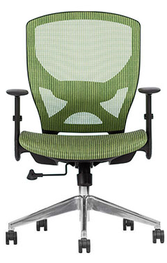 sillones semi ejecutivos con descansa brazos ajustables respaldo con soporte lumbar ajustable y asiento y respaldo tapizado en malla color verde