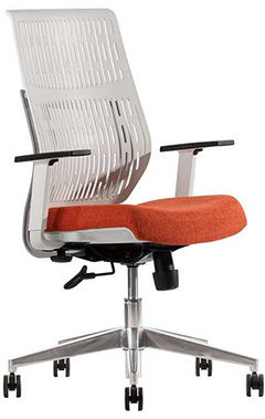 sillones semi ejecutivos df con respaldo bajo de polipropileno y descansa brazos ajustables y base de aluminio pulido south