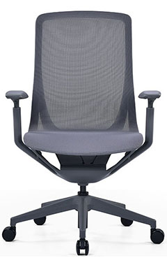 sillones semi ejecutivos para oficina asiento y respaldo tapizado en malla con mecanismo reclinable descansa brazos ajustables color gris oxford