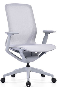 sillones semi ejecutivos para oficina asiento y respaldo tapizado en malla con mecanismo reclinable descansa brazos ajustables color gris