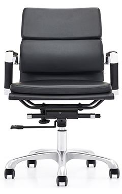 sillones semi ejecutivos para oficina athenas con descasa brazos fijos mecanismo reclinable y base de aluminio pulido con rodajas