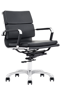 sillones semi ejecutivos para oficina athenas con descasa brazos fijos mecanismo reclinable y base de aluminio pulido