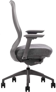 sillones semi ejecutivos para oficina ergonómicos respaldo medio con soporte lumbar y descansa brazos ajustables y mecanismo de rodilla dos palancas con pistón neumático de gas