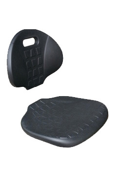 asiento y respaldo de poliuretano negro para uso industrial