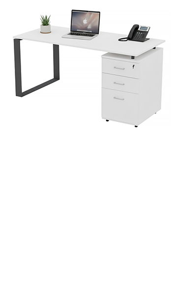 escritorio ejecutivo rectangular con archivero fijo