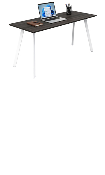 escritorio secretarial con estructura metálica moderna