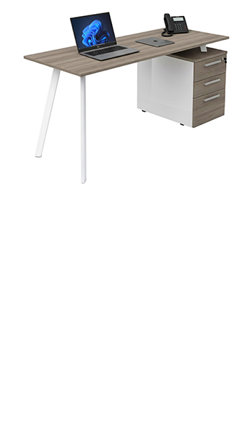 escritorio secretarial rectangular con archivero fijo