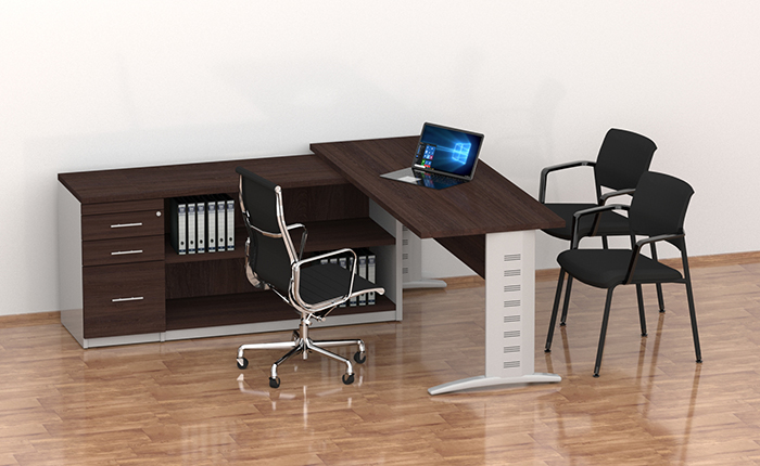 escritorio ejecutivo para oficina con patas metálicas miami en forma de escuadra