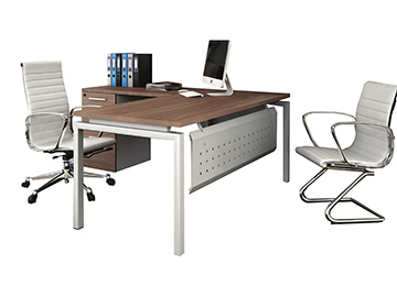 escritorios ejecutivos para oficina en L moderno nogal