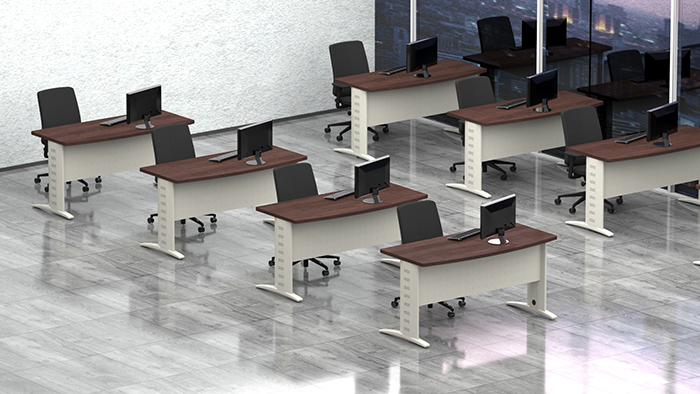 escritorio secretarial para oficina de capacitación con patas metálicas miami
