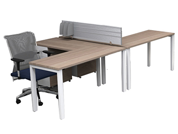 escritorio secretarial para oficina doble para dos personas con mampara de aluminio