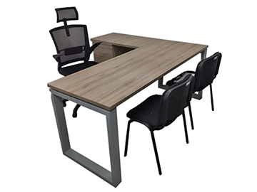 escritorios ejecutivos para oficina en forma de l con cajonera y patas cuadradas