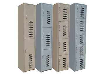 lockers metálicos para entrega inmediata con rejillas en puertas