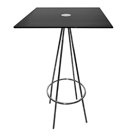 mesa cuadrada alta minimalista para restaurante y cafeteria negra