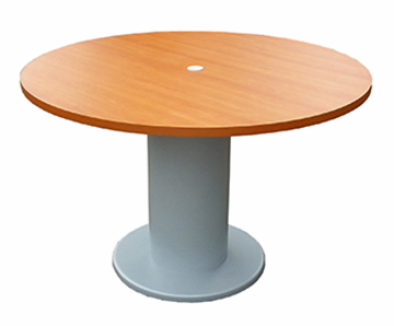 mesa de juntas para oficina redonda para 4 personas con soporte metalico