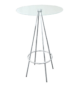 mesa redonda alta de cristal minimalista para restaurante y cafeteria diamond