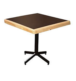 mesas para restaurante y cafetería de formica con cantos de madera natural