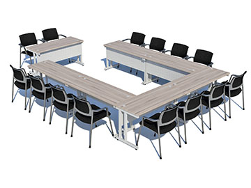 mesas de juntas en forma de herradura con mesa central