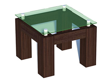 mesas esquineras para oficina de cristal con madera