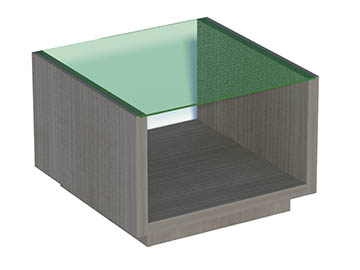 mesas revisteras para oficina de cristal con madera