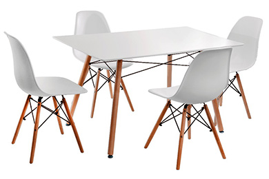 mesas y sillas para restaurantes eames diseño minimalista vintage