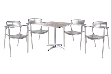 mesas y sillas para restaurantes y cafeteria de aluminio toledo