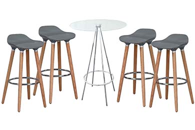 mesas y sillas para restaurantes y cafeteria de cristal con fibra de vidrio jasmine