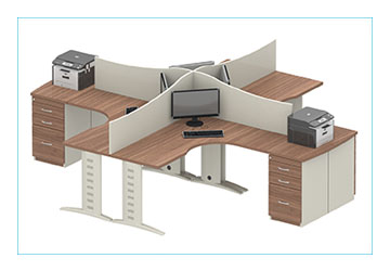mobiliario para oficina módulos tipo cruceta