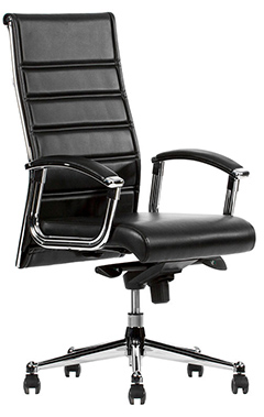 silla ejecutiva para director con descansa brazos acojinados mecanismo reclinable de rodilla con pistón neumático.