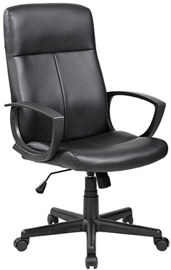 silla ejecutiva para oficina con descansa brazos fijos de polipropileno y mecanismo reclinable con palanca para ajustar altura