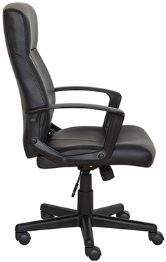 silla ejecutiva para oficina respaldo alto con descansa brazos fijos de polipropileno y mecanismo reclinable con palanca para ajustar altura 