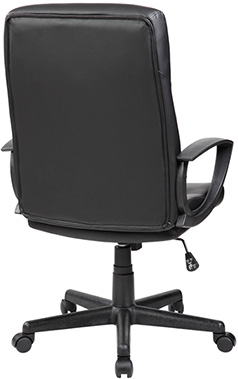 silla ejecutiva para oficina con descansa brazos fijos de polipropileno y mecanismo reclinable con palanca para ajustar altura y base de cinco brazos con rodajas de nylon