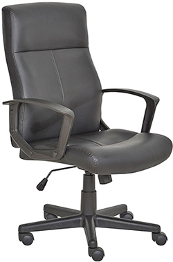 silla ejecutiva para oficina con descansa brazos fijos de polipropileno y mecanismo reclinable con palanca para ajustar altura