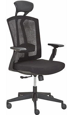 silla ejecutiva para oficina respaldo alto con descansa brazos ajustables y mecanismo reclinable