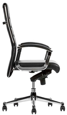silla ejecutiva para oficina respaldo alto skin en color blanco giratorio con coderas acojinadas y pistón neumático