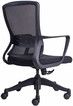 silla operativa con respaldo de malla y mecanismo reclinable
