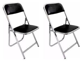 sillas plegable acojinada reforzada cromada