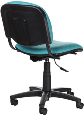 silla secretarial con respaldo fijo y base de cinco brazos con rodajas de nylon