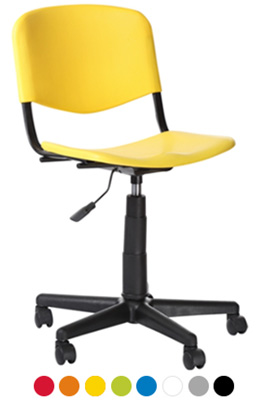 silla secretarial sin descansa brazos con asiento y respaldo de plástico