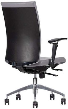 silla semi ejecutiva con mecanismo synchro reclinable descansabrazos ajustables y pistón neumático base de aluminio pulido con rodajas