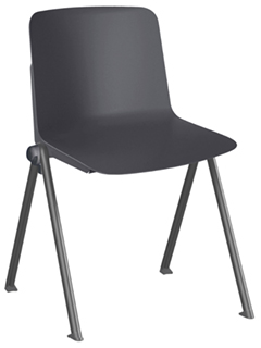 sillas de visita con asiento y respaldo de polipropileno y patas de aluminio