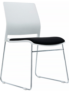 sillas de visita con base de metal cromado tipo trineo
