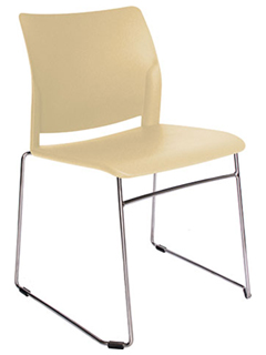 sillas de visita con base tipo trineo en varilla maciza cromada
