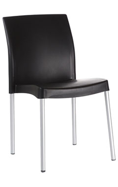 sillas de visita con patas de aluminio color negro