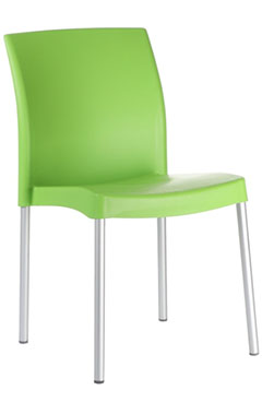 sillas de visita con patas de aluminio color verde