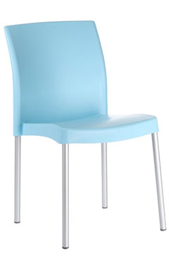 sillas de visita con patas de aluminio color aqua