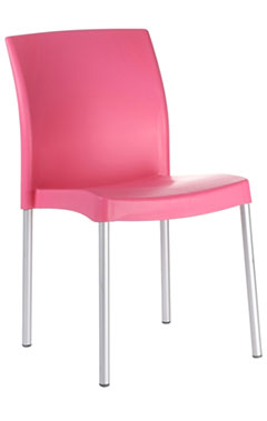 sillas de visita con patas de aluminio color rosa