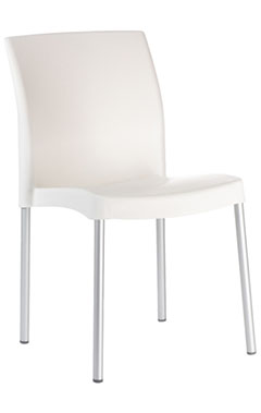 sillas de visita con patas de aluminio color blanco