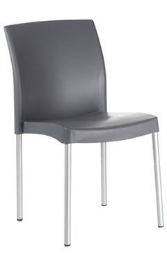 sillas de visita con patas de aluminio color gris